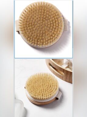 Round Natural Bristle Body Brush